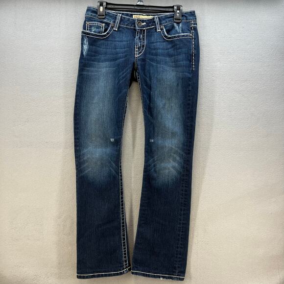 BKE Denim - BKE Jeans Women's 28x33.5 (6) Blue Sabrina Boot Stretch Crystal Embellished